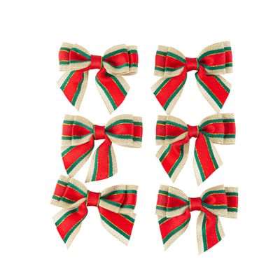 Image de NOEUDS NOEL TISSU ROUGE/VERTX6