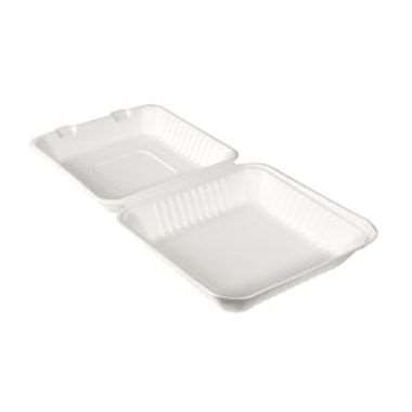Image de COFFRET REPAS 236X231X81 BAGASSE - 1200 ml