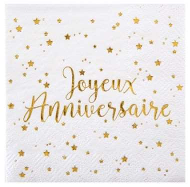 Image de SERVIETTES J.ANNIV OR/BLANCX20