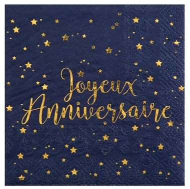 Image de SERVIETTES J.ANNIV OR/BLEUX20