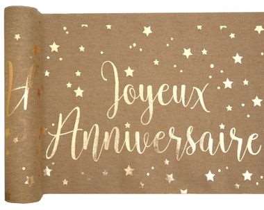 Image de CHEMIN DE TABLE ANNIV OR/KRAFT 3 M
