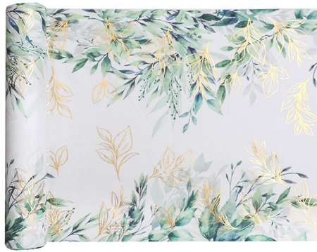 Image de CHEMIN DE TABLE FEUILLAGE VERT 3 METRES