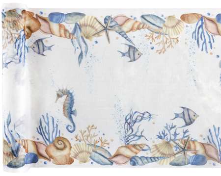 Image de CHEMIN DE TABLE COQUILLAGE MULTICOLOR 3 METRES