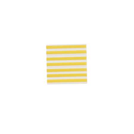 Image de SERVIETTES COCKTAIL RAYEES JAUNE/BLANC X 15