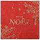 Image de SERVIETTES FEUILLES ROUGE/OR NOEL PT 10