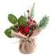 Image de COMPO FLORALE NOEL ROUGE ET JUTE