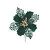 Image de FLEUR DE POINSETTIA VELOURS VERT SUR PINCE