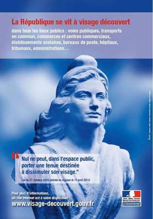 Image de PANCARTE 21X30cm MARIANNE 2 BANDES ADHESIVES