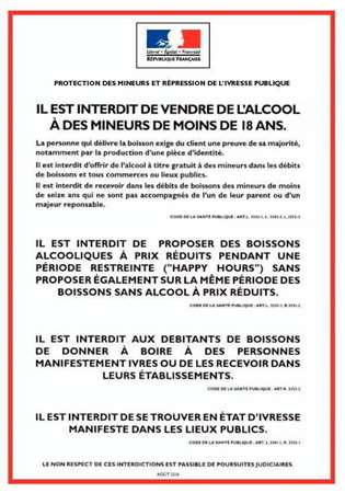 Image de PANCARTE 21X29.7cm DEBIT DE BOISSONS (BAR-HOTEL...)