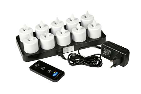 Image de KIT 10 LED A FLAMME VACILLANTE RECHARGEABLE
