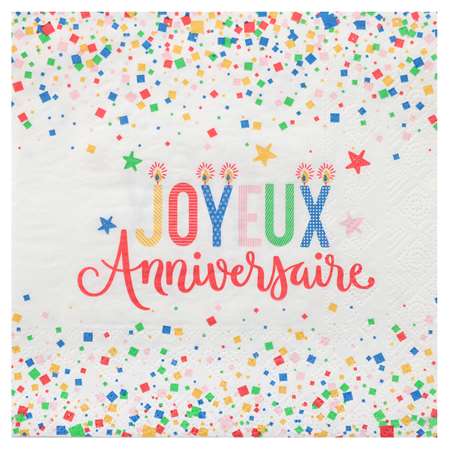 Image de SERVIETTES ANNIVERSAIRE FESTY X 12