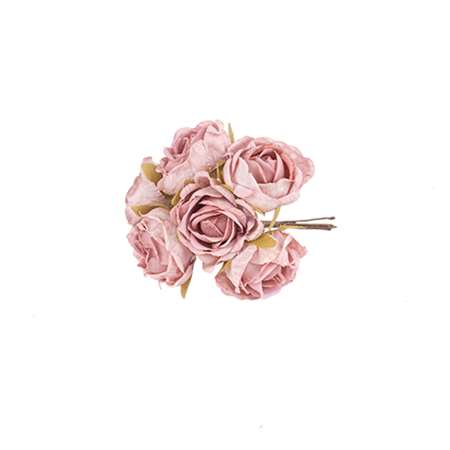 Image de ROSES VIEUX ROSE SUR TIGES 10 CM