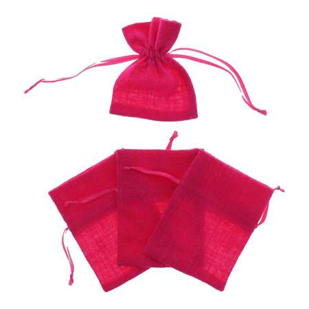 Image de POCHONS EN TISSU COTON FRAMBOISE X 4