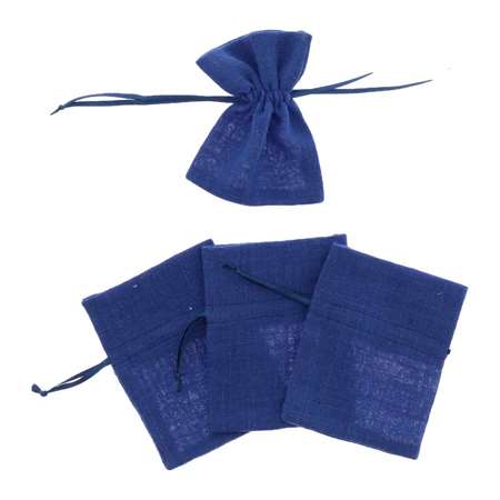 Image de POCHONS TISSU COTON BLEU INDIGO X 4