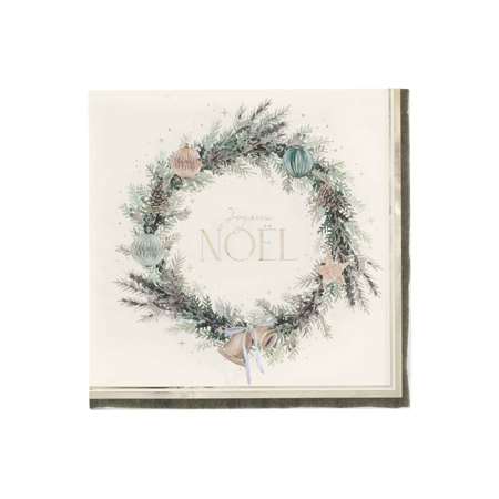Image de SERVIETTES COURONNE DE NOEL X 16