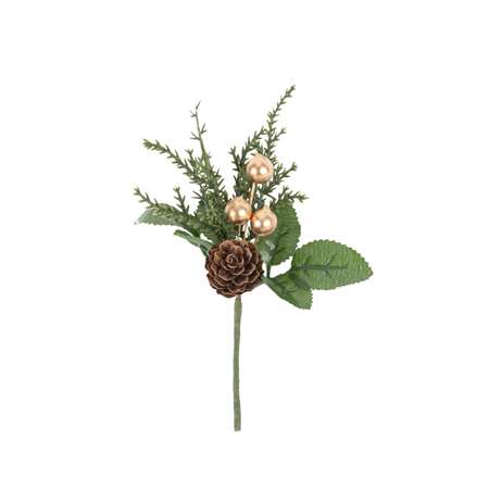 Image de BRANCHE SAPIN BAIE ET POM DE PIN 14 CM