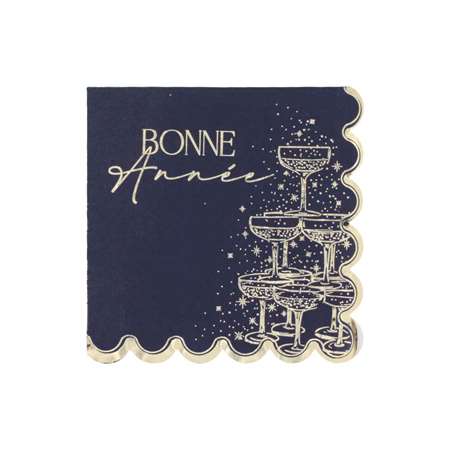 Image de SERVIETTES BONNE ANNEE BLEU NUIT X 16