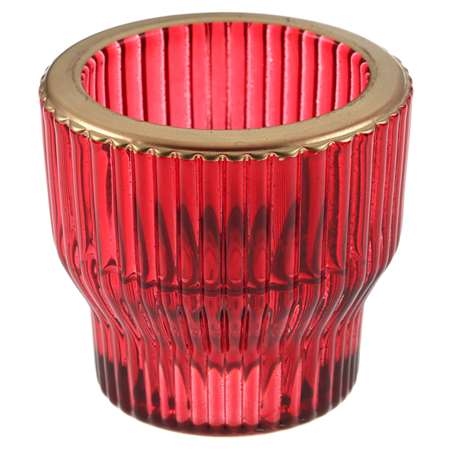 Image de BOUGEOIR EN VERRE ROUGE