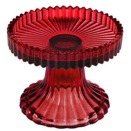 Image de BOUGEOIR PLATEFORME EN VERRE ROUGE