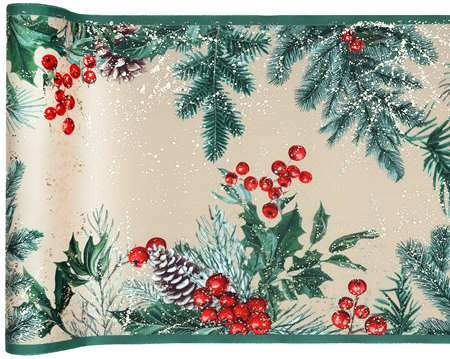 Image de CHEMIN DE TABLE NOEL BOISE KRAFT 2.50 M