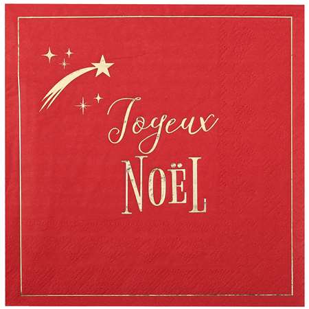 Image de SERVIETTES ETOILE FILANTE ROUGE PT 10