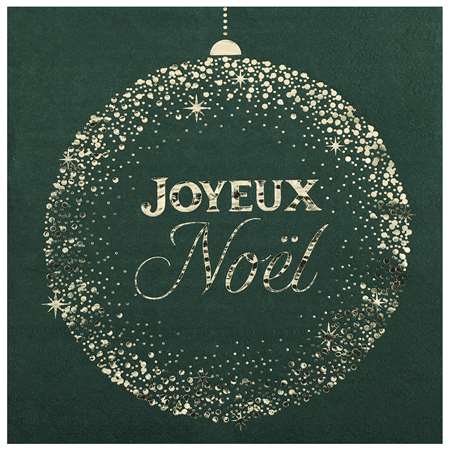Image de SERVIETTES NOEL ETINCELANT VERT SAPIN PT 10