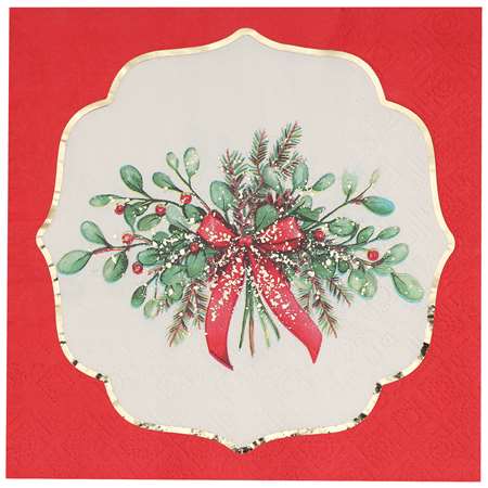 Image de SERVIETTES JOLIS RUBANS ROUGE PT 10