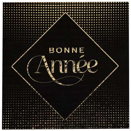 Image de SERVIETTES BONNE ANNEE OR/NOIR PT 10