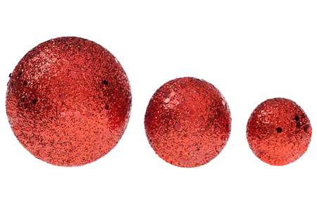 Image de BOULES PAILLETTES ROUGE ASSORTIES  X 7