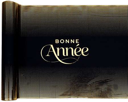 Image de CHEMIN DE TABLE BONNE ANNEE OR/NOIR  2.50 M