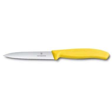Image de COUTEAU OFFICE 08cm CRANTE MANCHE JAUNE