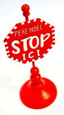 PANNEAU STOP PERE NOEL 17X40 CM