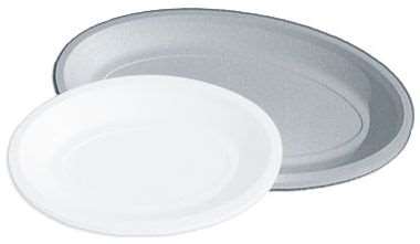 Image de PLAT POLYSTYRENE OVALE BLANC GRAND MODELE