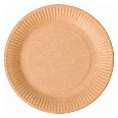 Image de ASSIETTE CARTON KRAFT BRUN 23 cm