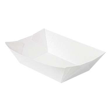 Image de BARQUETTE CARTON 1200 grs BLANCHE - 11.9X7.9X5.5cm
