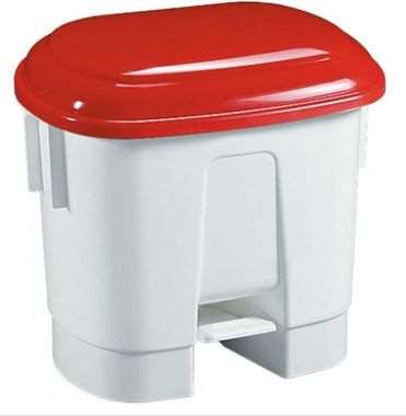 Image de POUBELLE A PEDALE 'SIRIUS' 30 L COUVERCLE ROUGE