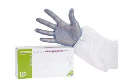 Image de BTE 100 GANTS VYNIL BLEU 8-8 1/2 LARGE