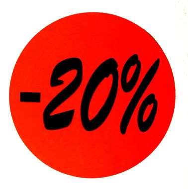 Image de ETIQUETTE '- 20 %' FLUO