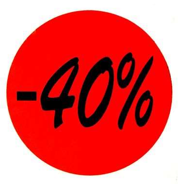 Image de ETIQUETTE '- 40 %' FLUO