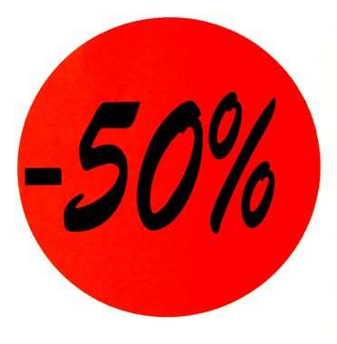 Image de ETIQUETTE '- 50 %' FLUO