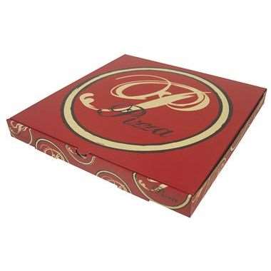 Image de BOITE PIZZA 40X40X3.5 KRAFT ROUGE