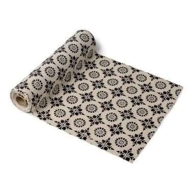 Image de CHEMIN DE TABLE BOHO FLOQUE NOIR 5M