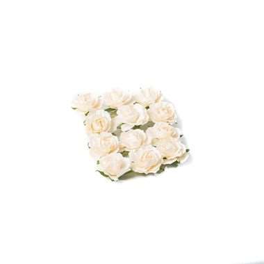 ROSES PAPIER SUR TIGEX12 IVOIRE