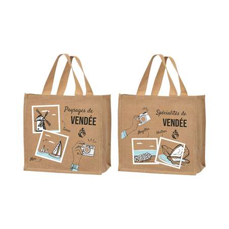 Image de CABAS TOILE JUTE 37+23X36 'VENDEE'